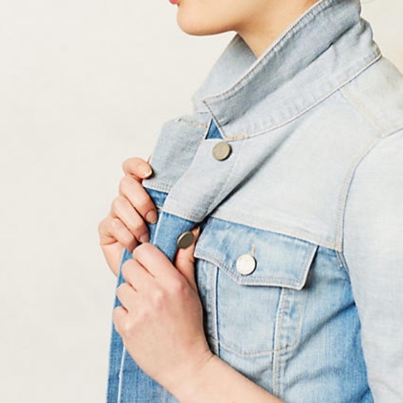Anthropologie Colorblock Denim Jacket, Medium - Picture 2 of 7
